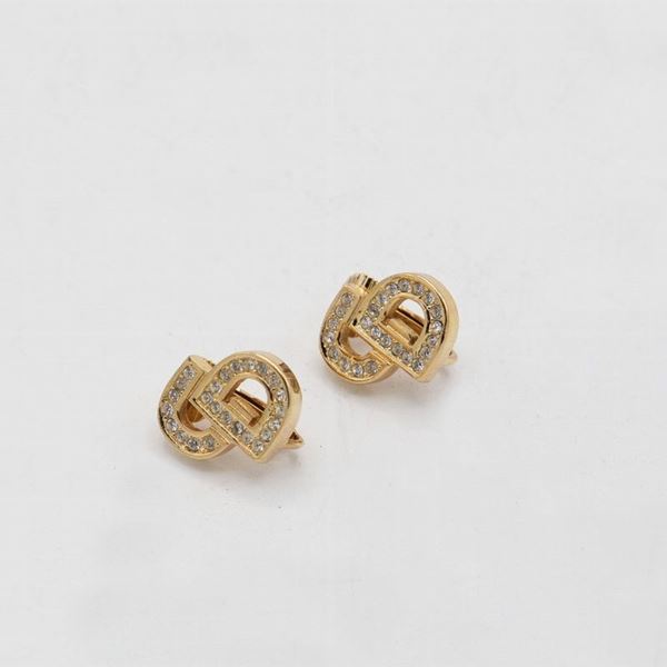 Christian  Dior - Christian Dior CD initial clip-on earrings, gold-plated metal