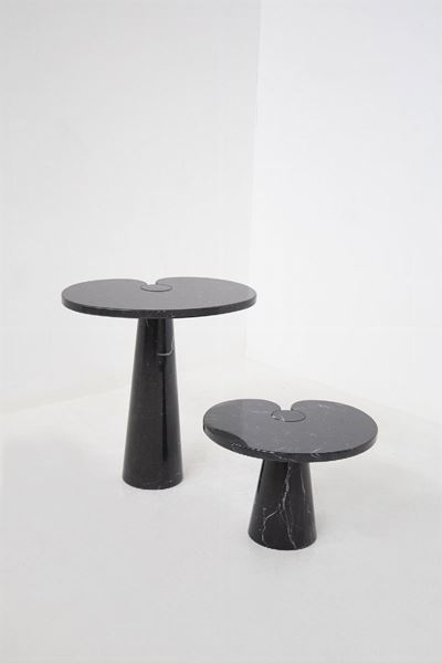 Elegant Marquina Marble Coffee Tables By Angelo Mangiarotti For Skipper