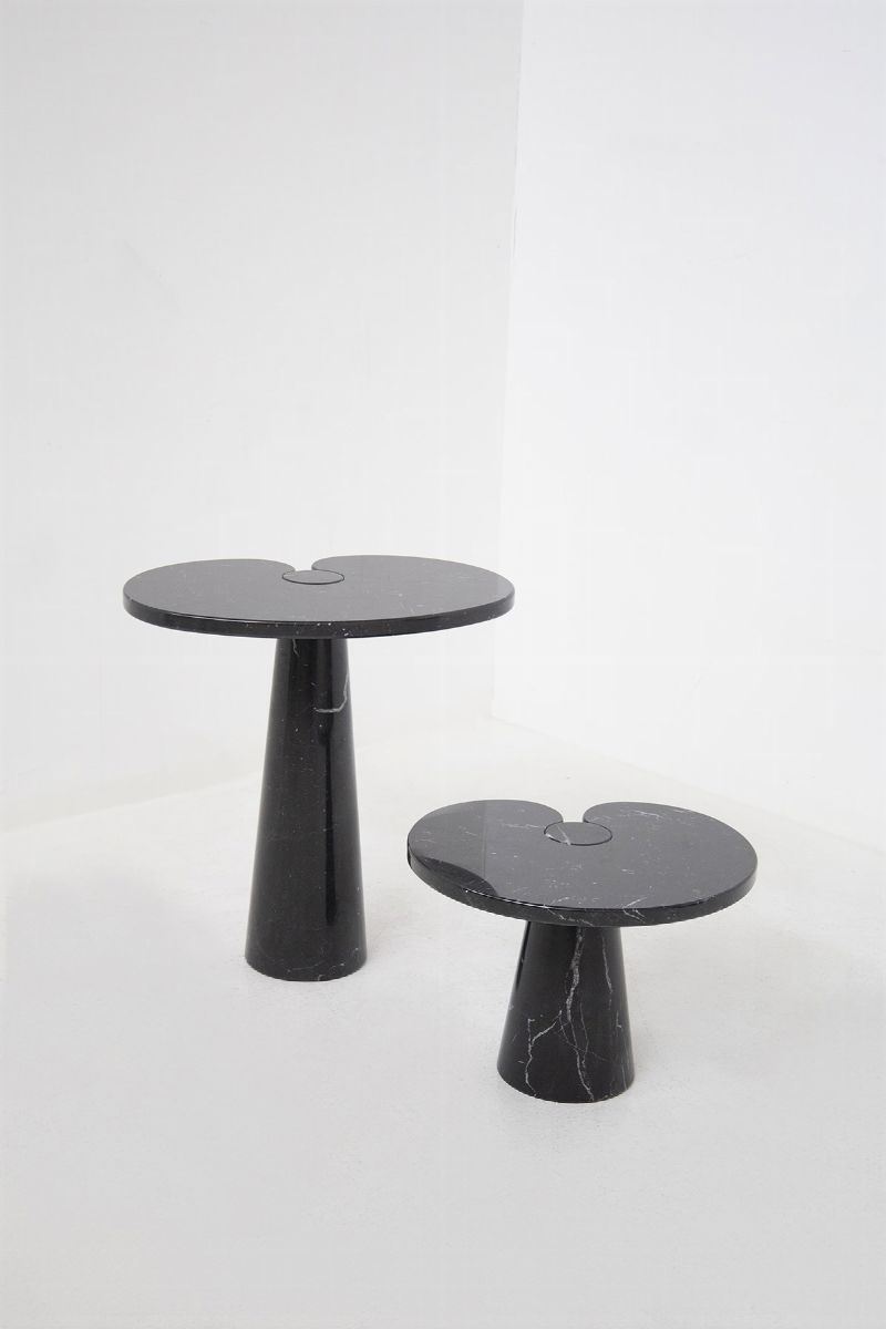 Elegant Marquina Marble Coffee Tables By Angelo Mangiarotti For Skipper