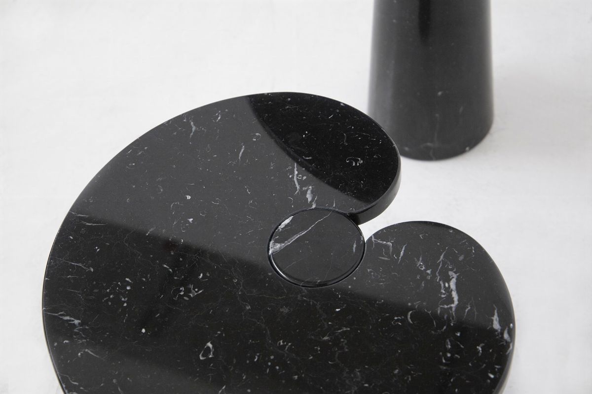 Elegant Marquina Marble Coffee Tables By Angelo Mangiarotti For Skipper