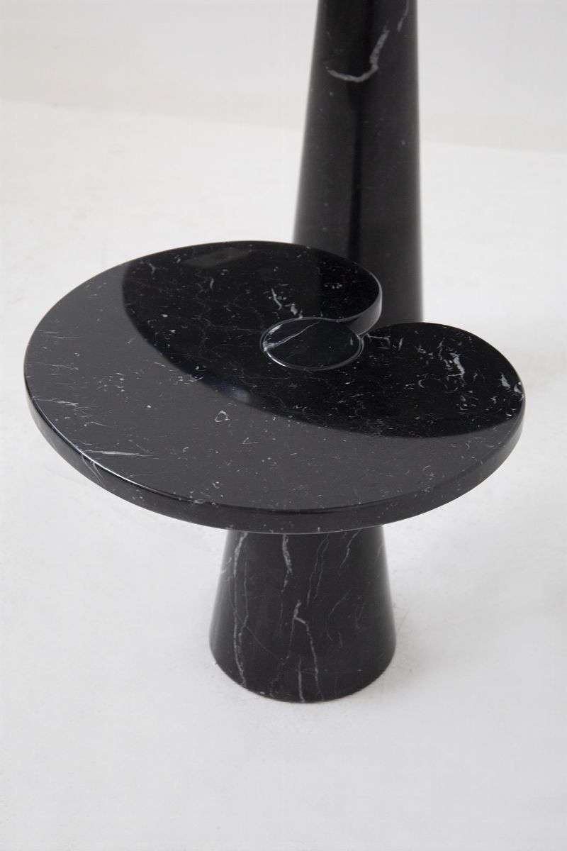 Elegant Marquina Marble Coffee Tables By Angelo Mangiarotti For Skipper
