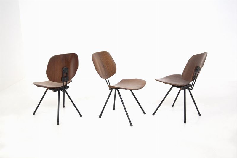 Four Folding Chairs By Osvaldo Borsani For Tecno