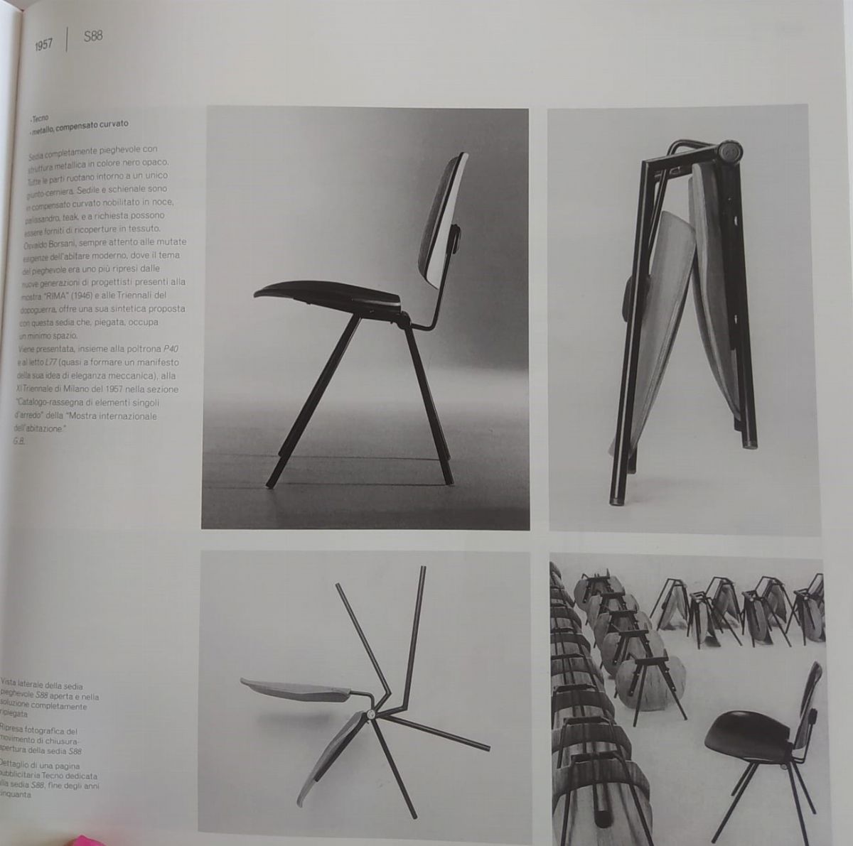Four Folding Chairs By Osvaldo Borsani For Tecno