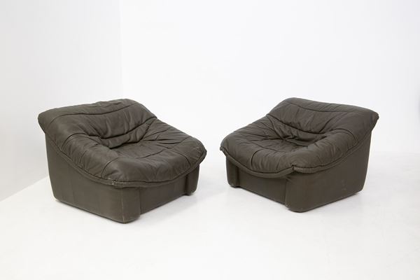 Jonathan De Pas,Paolo Lomazzi,Donato D'Urbino - Leather armchairs by J. De Pas, D. D'Urbino, P. Lomazzi