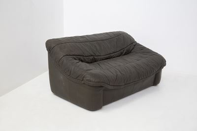 Divano in Pelle Marrone Vintage