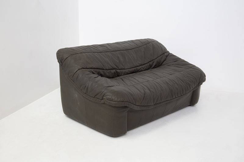 Divano in Pelle Marrone Vintage