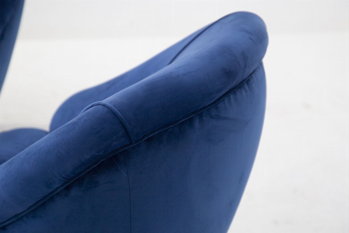 Poltrone Vintage in Velluto Blu per Casa e Giardino