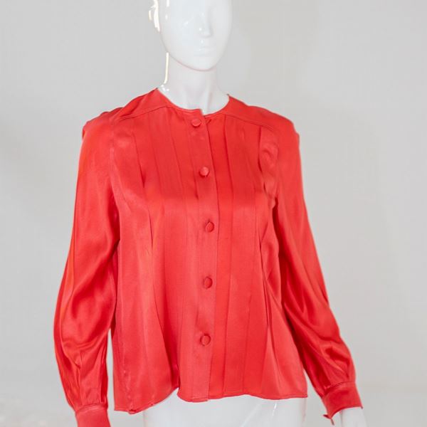 Christian  Lacroix - Christian Lacroix - Camicia elegante in raso di seta rosso