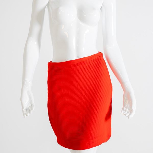 Emanuel Ungaro - Emanuel Ungaro Red Plissè Short Skirt 2000s
