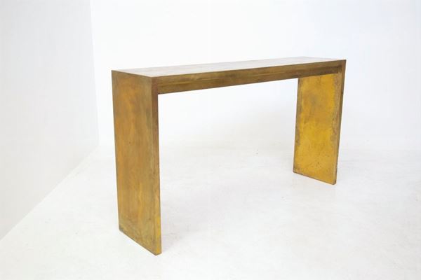 Italian High Consolle Table in Brass