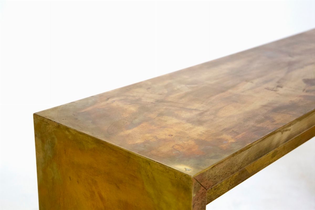 Italian High Consolle Table in Brass