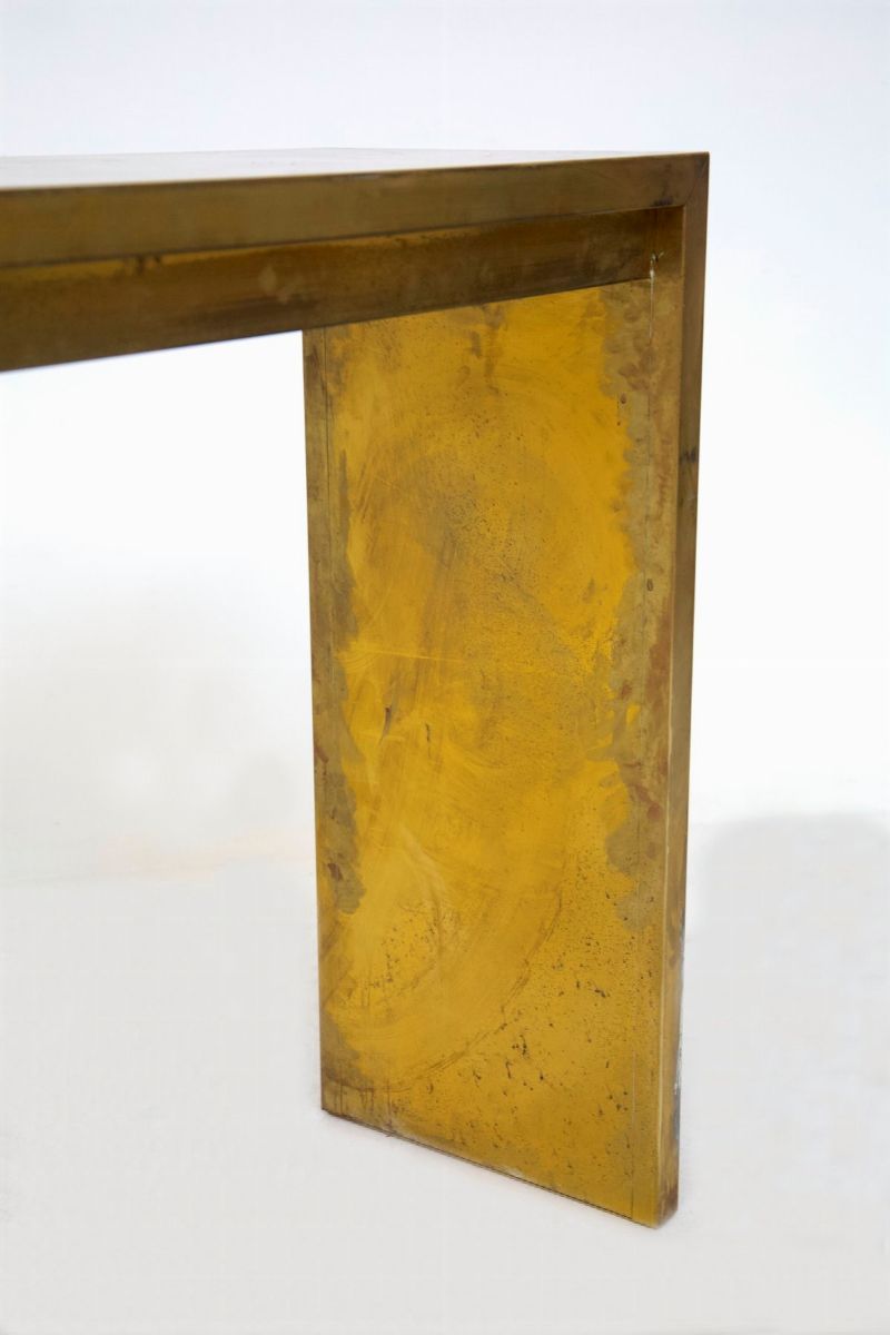 Italian High Consolle Table in Brass