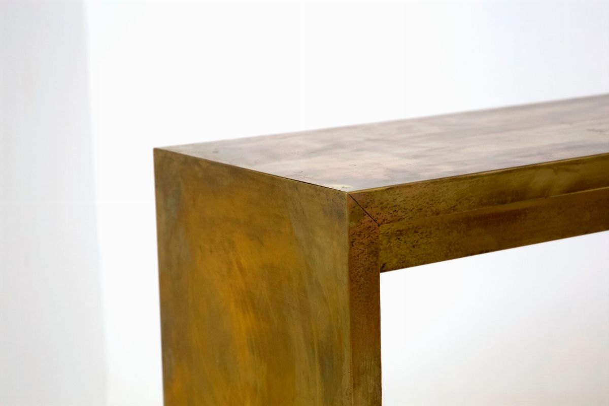 Italian High Consolle Table in Brass