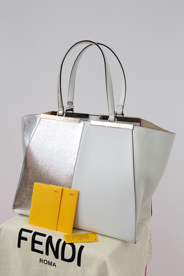 Fendi - Fendi 3Jours White Leather Shopper Bag