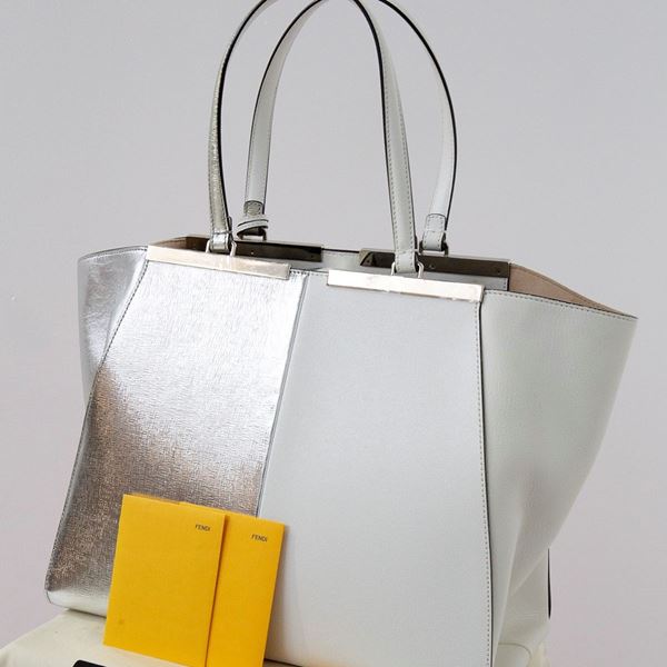 Fendi - Fendi 3Jours White Leather Shopper Bag