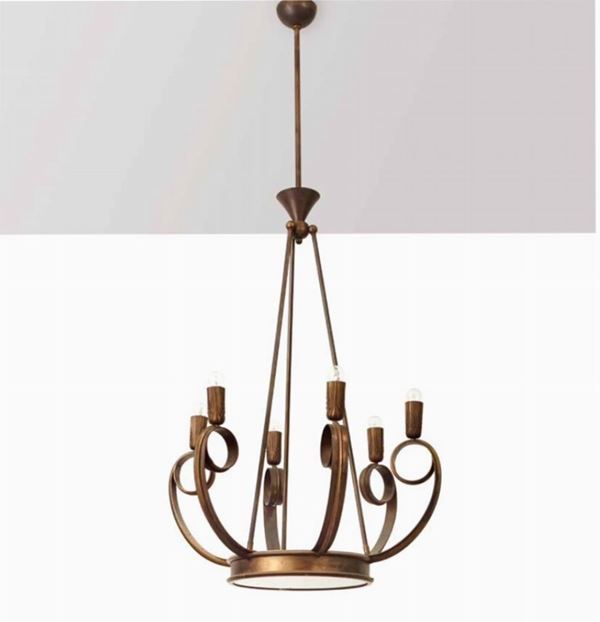 Duilio Cambellotti (attr.) Vintage Ceiling Lamp