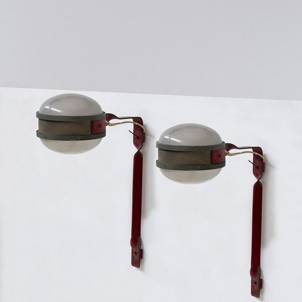 Ignazio Gardella - Pair of outdoor wall lamp attr. Ignazio Gardella 