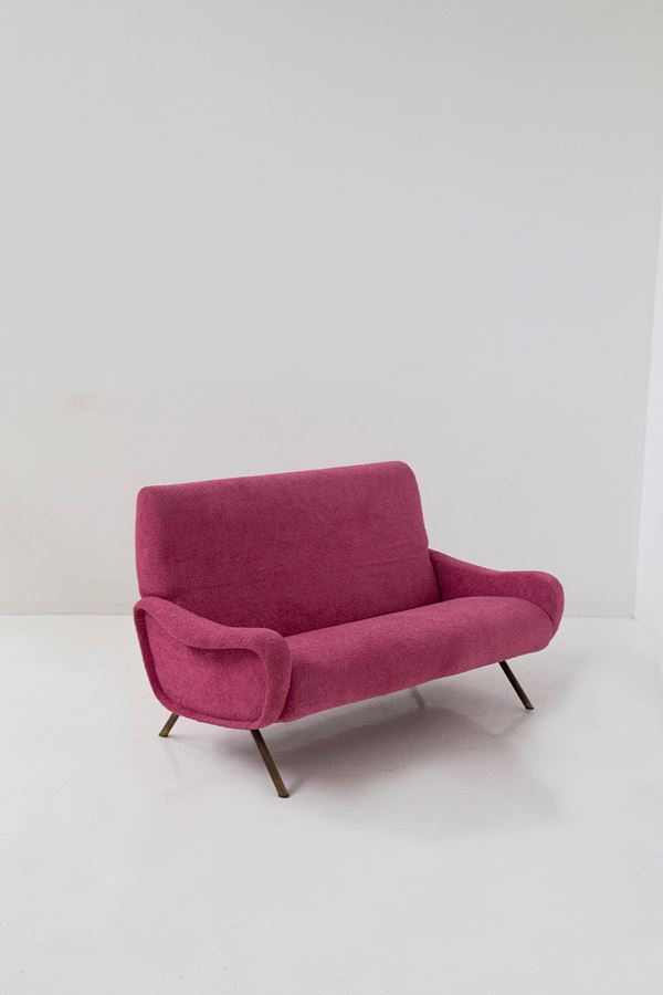 Marco Zanuso - Pink bouclé sofa model "Lady" by Marco Zanuso for Arflex