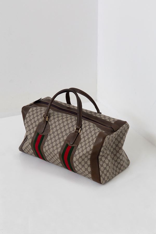 Guccio Gucci - Gucci bag in GG fabric and leather