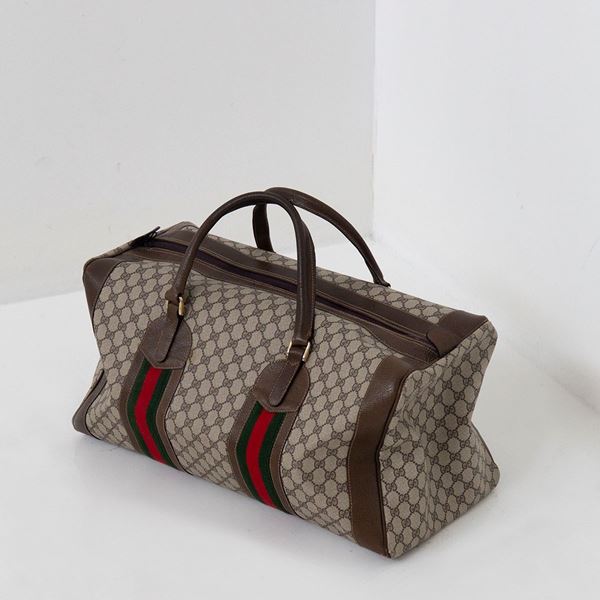 Guccio Gucci - Gucci bag in GG fabric and leather