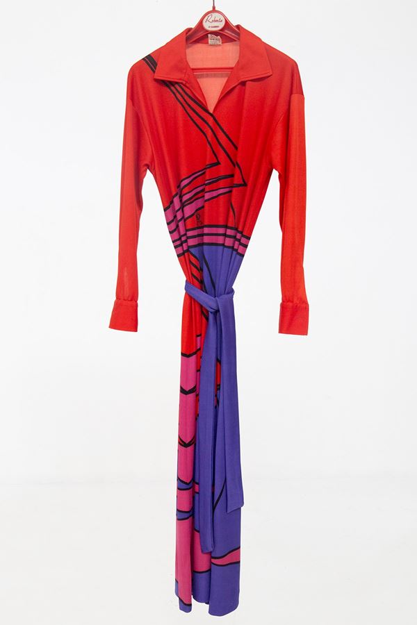 Roberta Di Camerino - Red and blue dress by Roberta di Camerino
