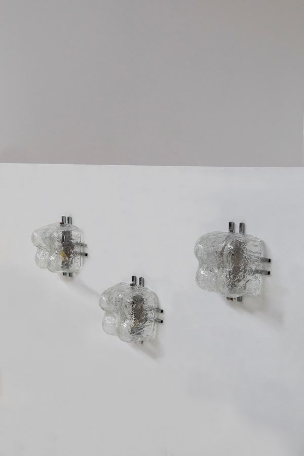 Carlo Nason - Set of three wall lamps Carlo Nason for Mazzega