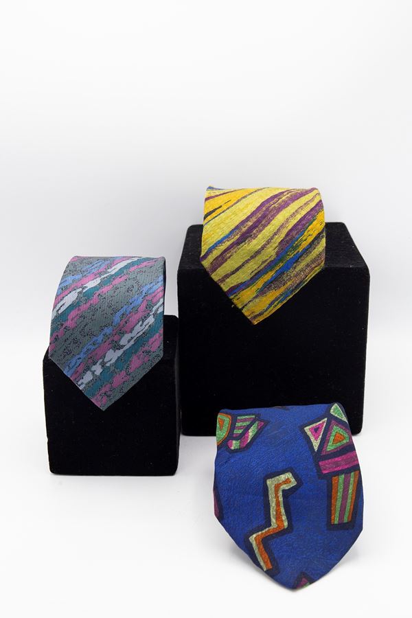Missoni - Set di 3 cravatte di Missoni in varie colorazioni e trame.
