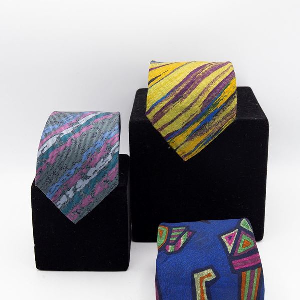 Missoni - Set di 3 cravatte di Missoni in varie colorazioni e trame.