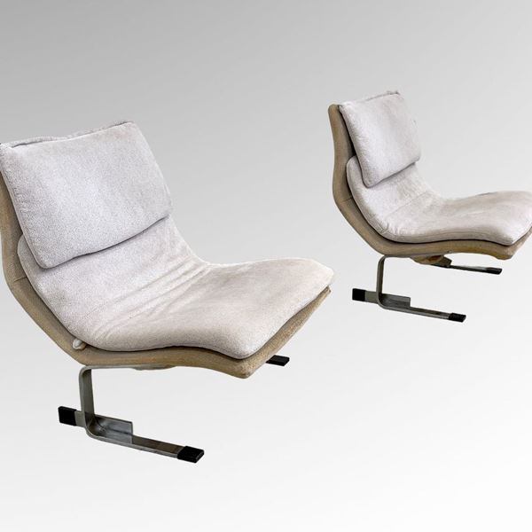 Giovanni Offredi - Pair of Onda armchairs by Giovanni Offredi for Saporiti Italia