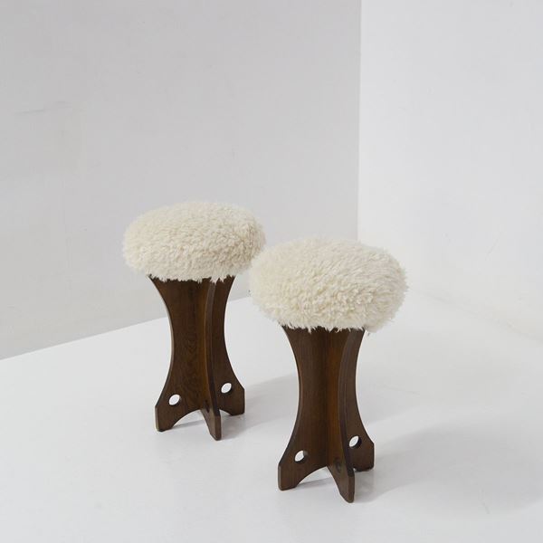 Pair of Brazilian poufs