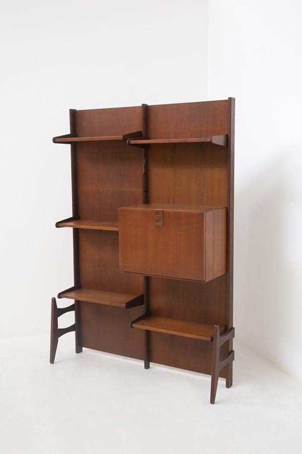 Fratelli Proserpio - Vintage Freestanding Bookcase in Wood by Fratelli Proserpio