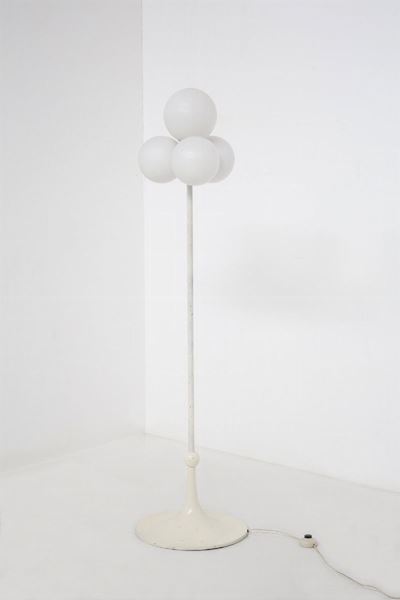 Vintage Floor Lamp in Glass By Max Bill