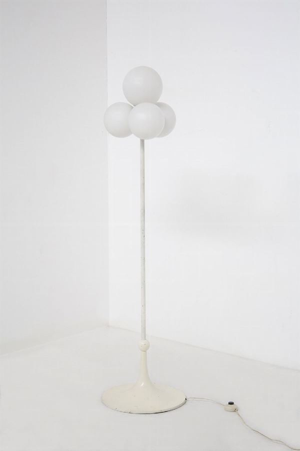 Vintage Floor Lamp in Glass by Max Bill