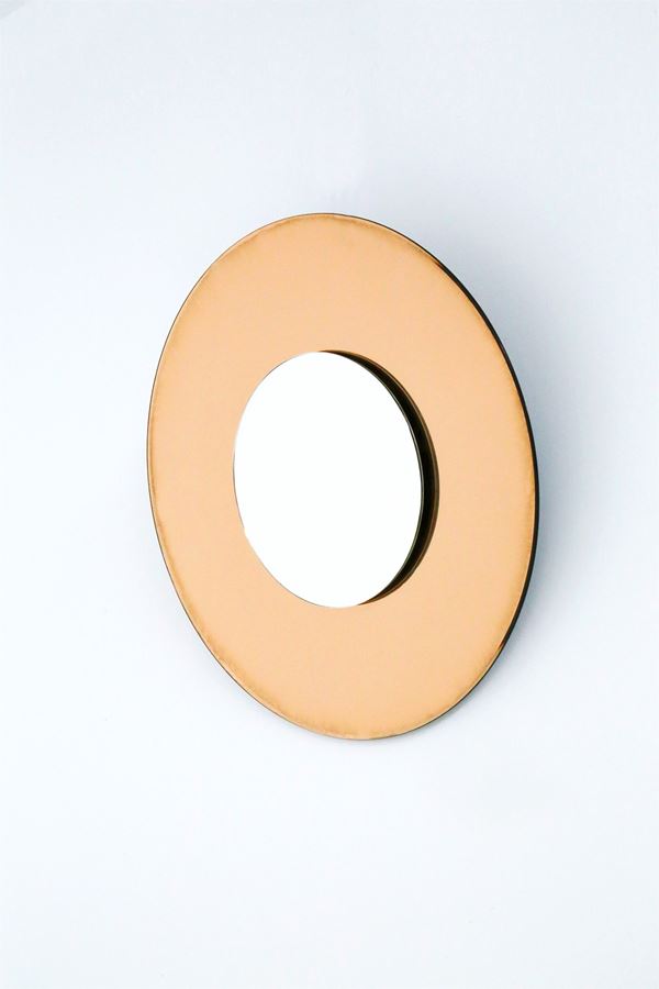 Specchio rosa contemporaneo in stile Fontana Arte