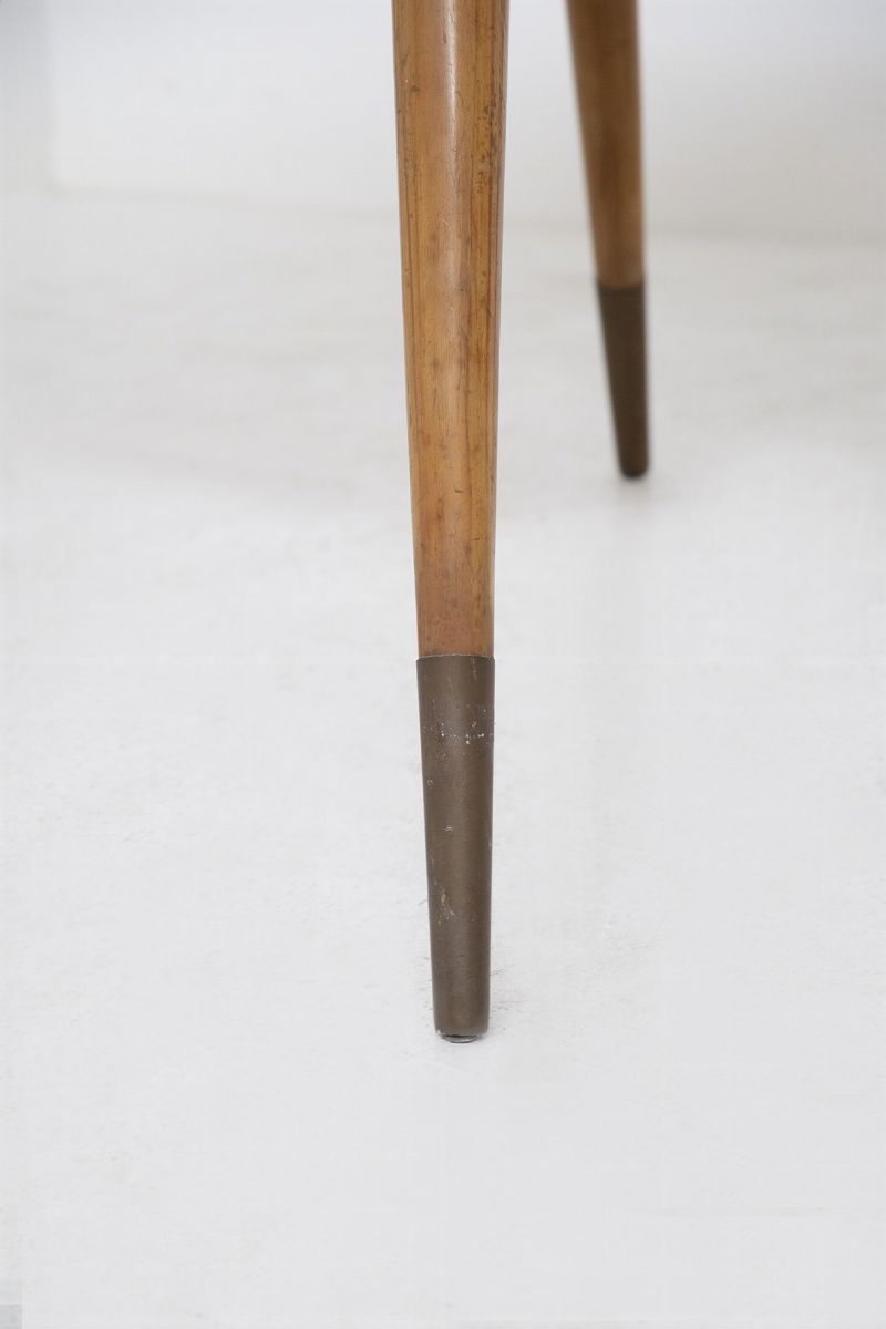 Italian Vintage Table in Wood And Brass By Paolo Buffa