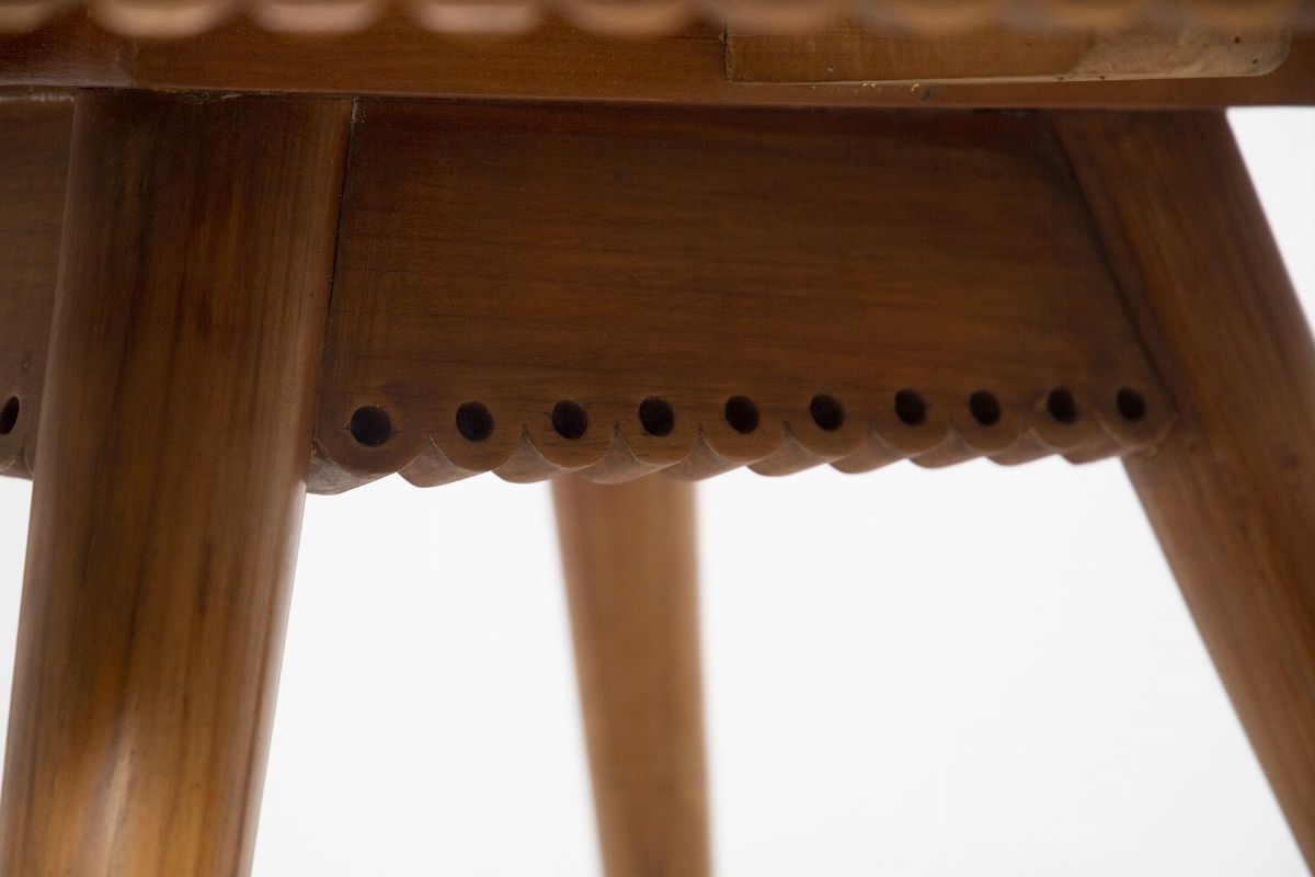 Italian Vintage Table in Wood And Brass By Paolo Buffa
