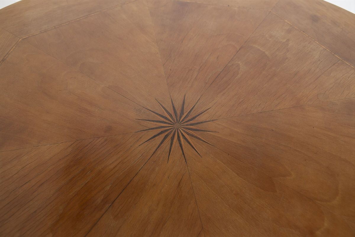 Italian Vintage Table in Wood And Brass By Paolo Buffa