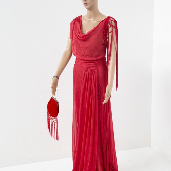 Alberta Ferretti - Abito lungo Rosso di Seta Alberta Ferretti