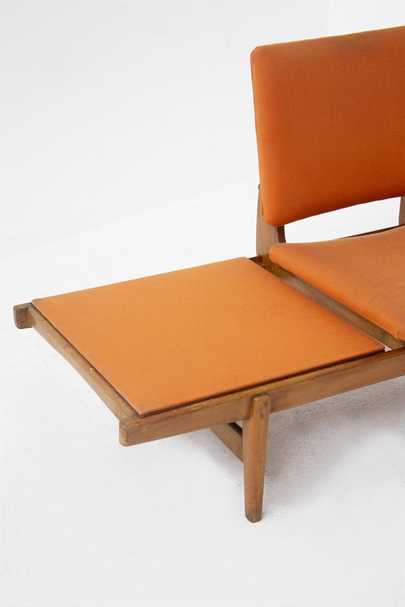 Augusto Bozzi Vintage Wood And Fabric Bench 'tirolo'