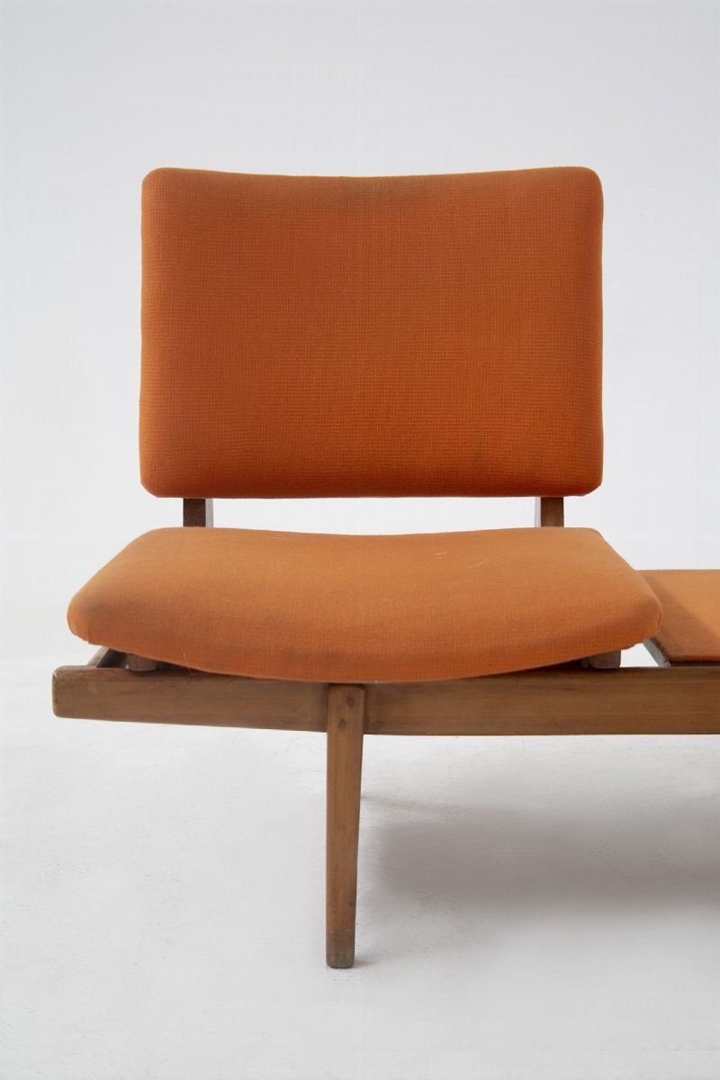 Augusto Bozzi Vintage Wood And Fabric Bench 'tirolo'