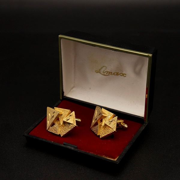 Pair of gold metal cufflinks
