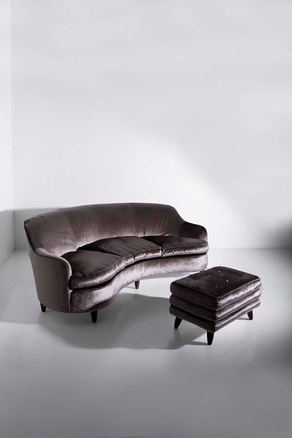 Gio Ponti - Set Divano e Pouf, certificato