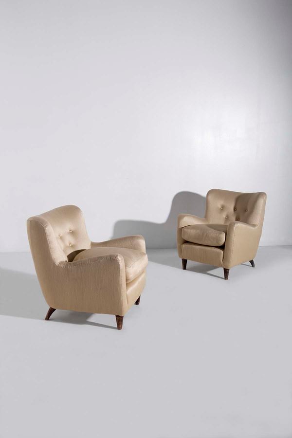 Gio Ponti - Pair of armchairs, certificate