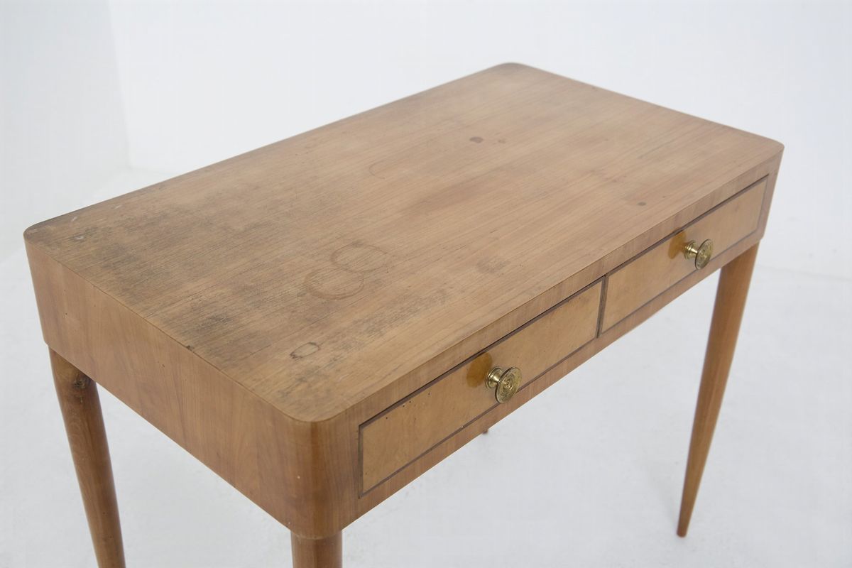 Vintage Desk in Wood And Brass By Paolo Buffa