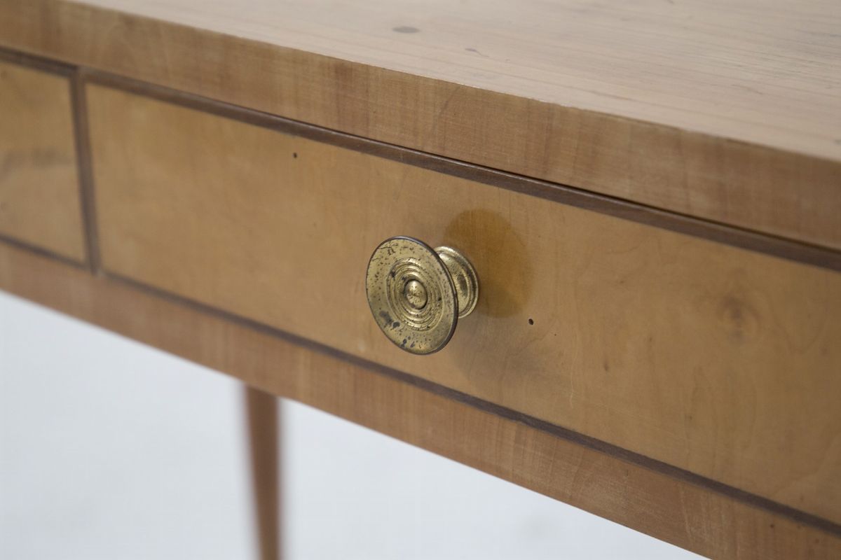 Vintage Desk in Wood And Brass By Paolo Buffa