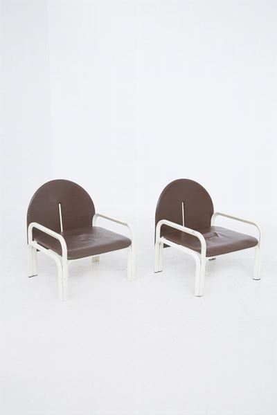 Vintage Leather Armchairs By Gae Aulenti For Knoll