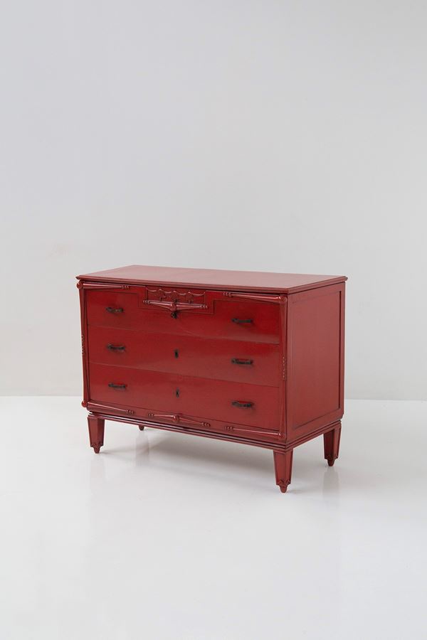 Piero Portalupi - Red chest of drawers (Attr)