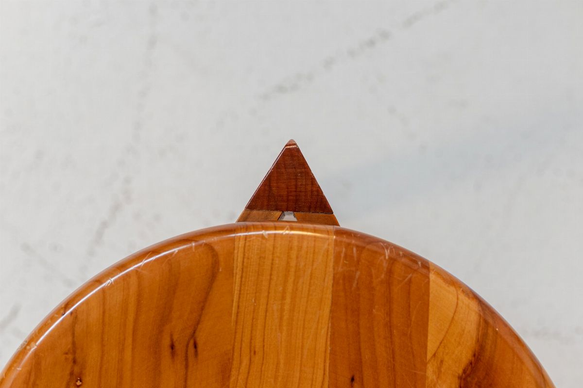 Italian Geometric Wooden Chairs Set of Eight