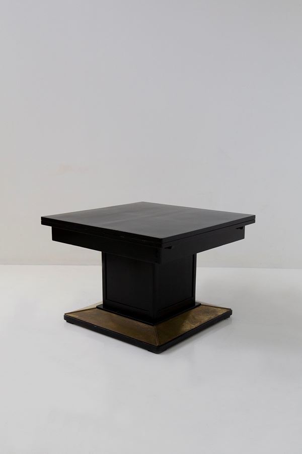 Josef  Hoffmann - Dining table un wood and brass, label