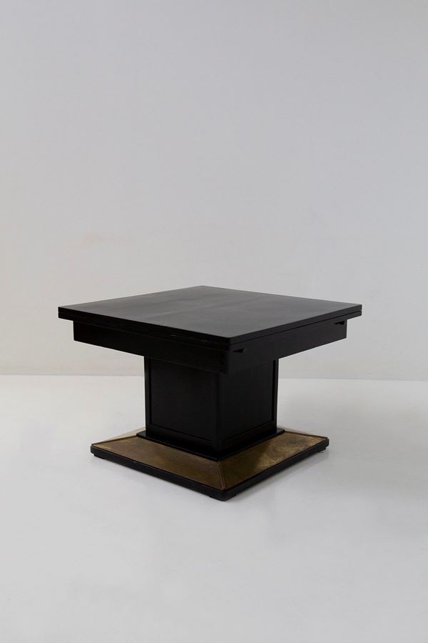 Joseph Hoffmann - Dining table un wood and brass, label